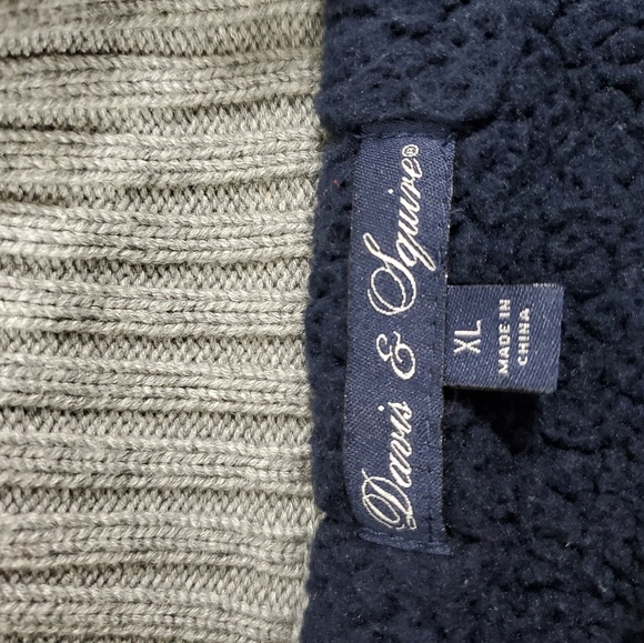 Men's Heavy Davis & Squire Gray Zip Knit Sweater - Picture 5 of 8